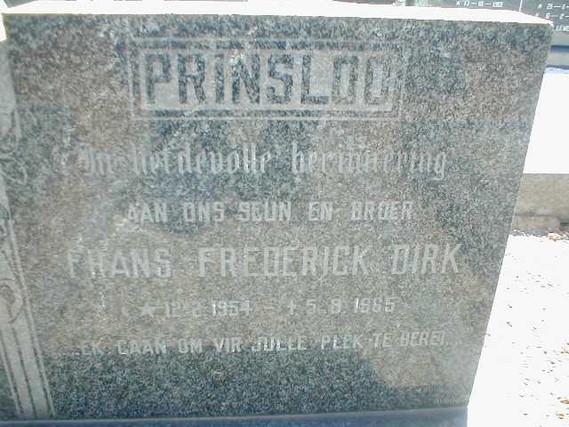 PRINSLOO Frans Frederick Dirk 1954-1965