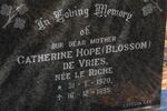 VRIES Catherine Hope, de nee LE RICHE 1920-1995