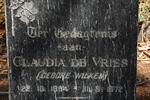 VRIES Claudia, de nee WILKEN 1894-1972