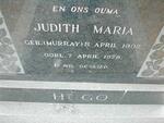 HUGO Judith Maria nee MURRAY 1902-1978