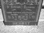 HERBST Gerrit Matthys Jacobus 1902–1972 & Anna Magdalena van Ede 1908-1967