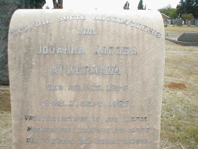 ACKERMANN Johanna Jacoba  1896-1927