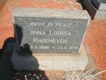 RADEMEYER Anna Louisa 1886-1970