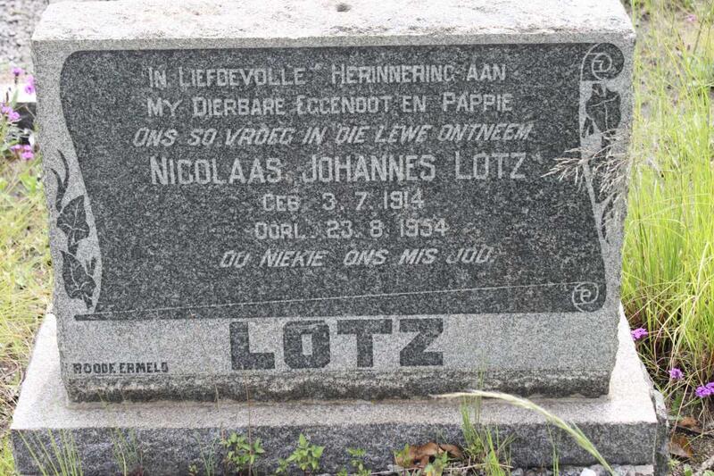 LOTZ Nicolaas Johannes 1914-1954
