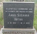 BOTHA Anna Susanna 1933-1978