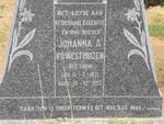 WESTHUIZEN Johanna A., v.d. nee LOUW 1921-1952