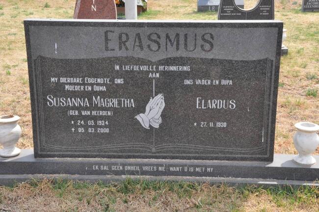 ERASMUS Elardus 1930- & Susanna Magrietha VAN HEERDEN 1934-2000