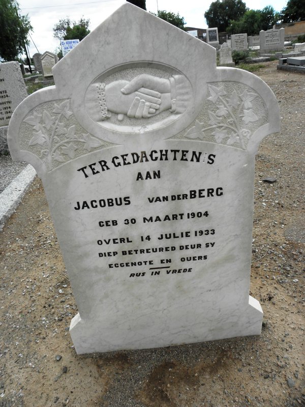 BERG Jacobus, van der 1904-1933