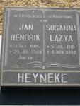 HEYNEKE Jan Hendrik 1905-1984 & Susanna Lazya 1910-2002