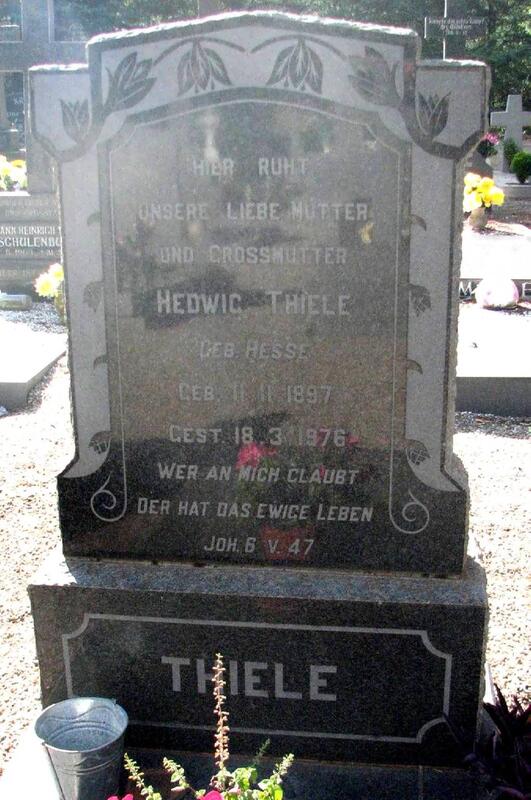 THIELE Hedwig nee HESSE 1897-1976