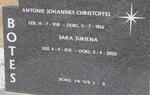 BOTES Antonie Johannes Christoffel 1918-1966 & Sara Juriena 1915-2005