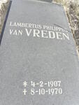 VREDEN Lambertus Philippus, van 1907-1970