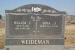 WEIDEMAN Willem F. 1882-1962 & Dina J. van ZYL 1910-
