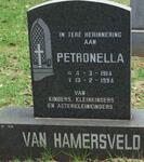 HAMERSVELD Petronella, van 1914-1994