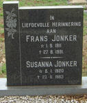 JONKER Frans 1911-1991 & Susanna Jonker 1920-1993