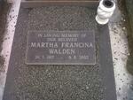 WALDEN Martha Francina 1917-2002