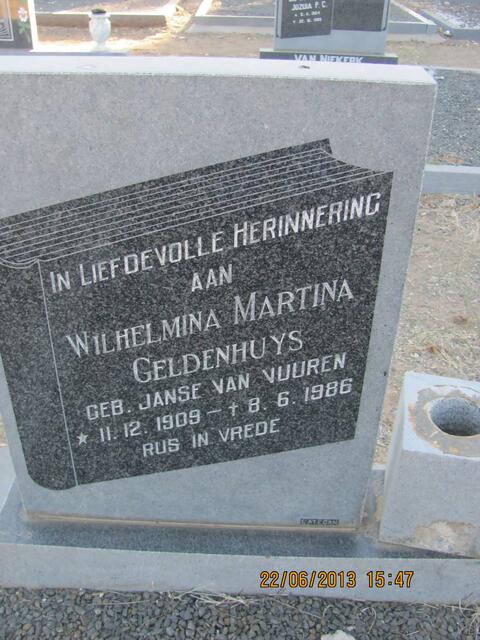 GELDENHUYS Wilhelmina Martina nee JANSE VAN VUUREN 1909-1986
