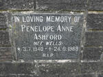 ASHFORD Penelope Anne nee WELLS 1940-1989