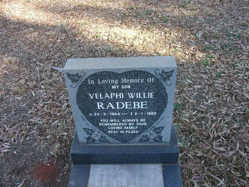 RADEBE Velaphi Willie 1964-1965