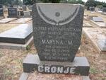 CRONJE Maryna M. nee GROBBELAAR 1909-1978