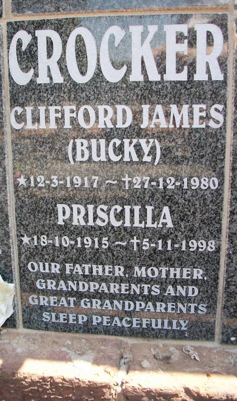 CROCKER Clifford James 1917-1980 & Priscilla 1915-1998