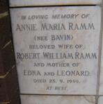 RAMM Annie Maria nee BAVIN -1959