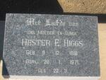 HIGGS Hester E. 1891-1971