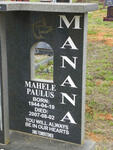 MANANA Mahele Paulus 1944-2007