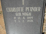 PFANDER Charlotte nee NOGAI 1899-1978