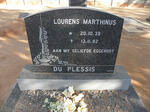 PLESSIS Lourens Marthinus, du 1939-1982