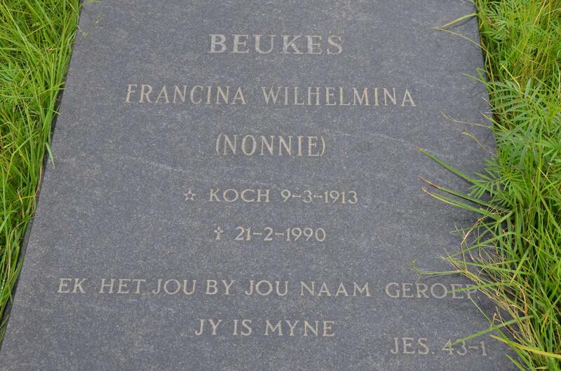 BEUKES Francina Wilhelmina nee KOCH 1913-1990