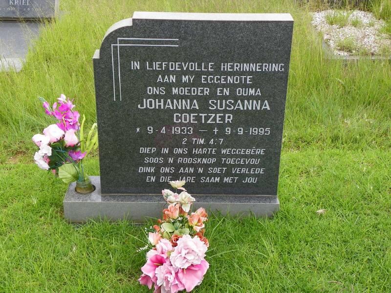 COETZER Johanna Susanna 1933-1995