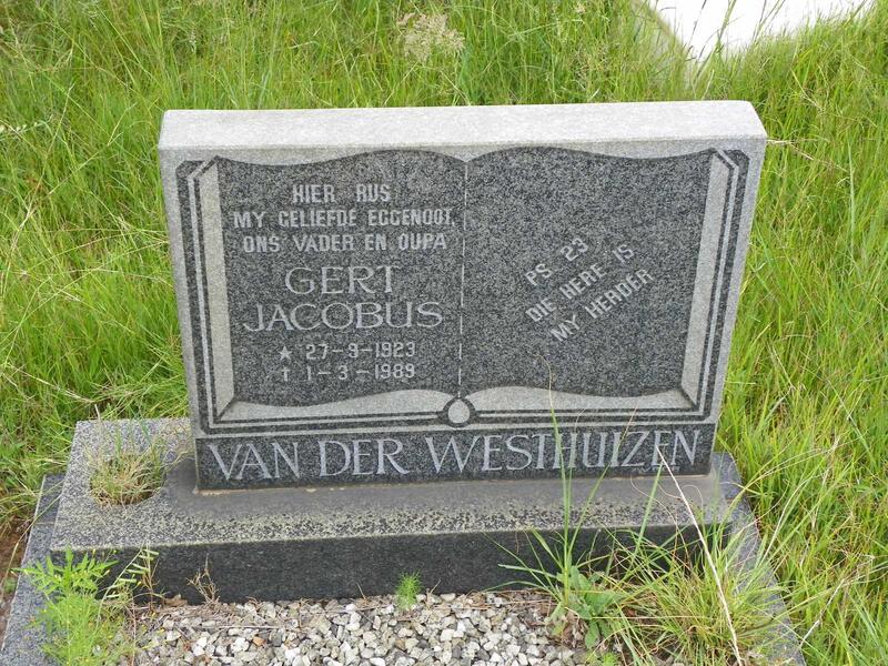 WESTHUIZEN Gert Jacobus, van der 1923-1989