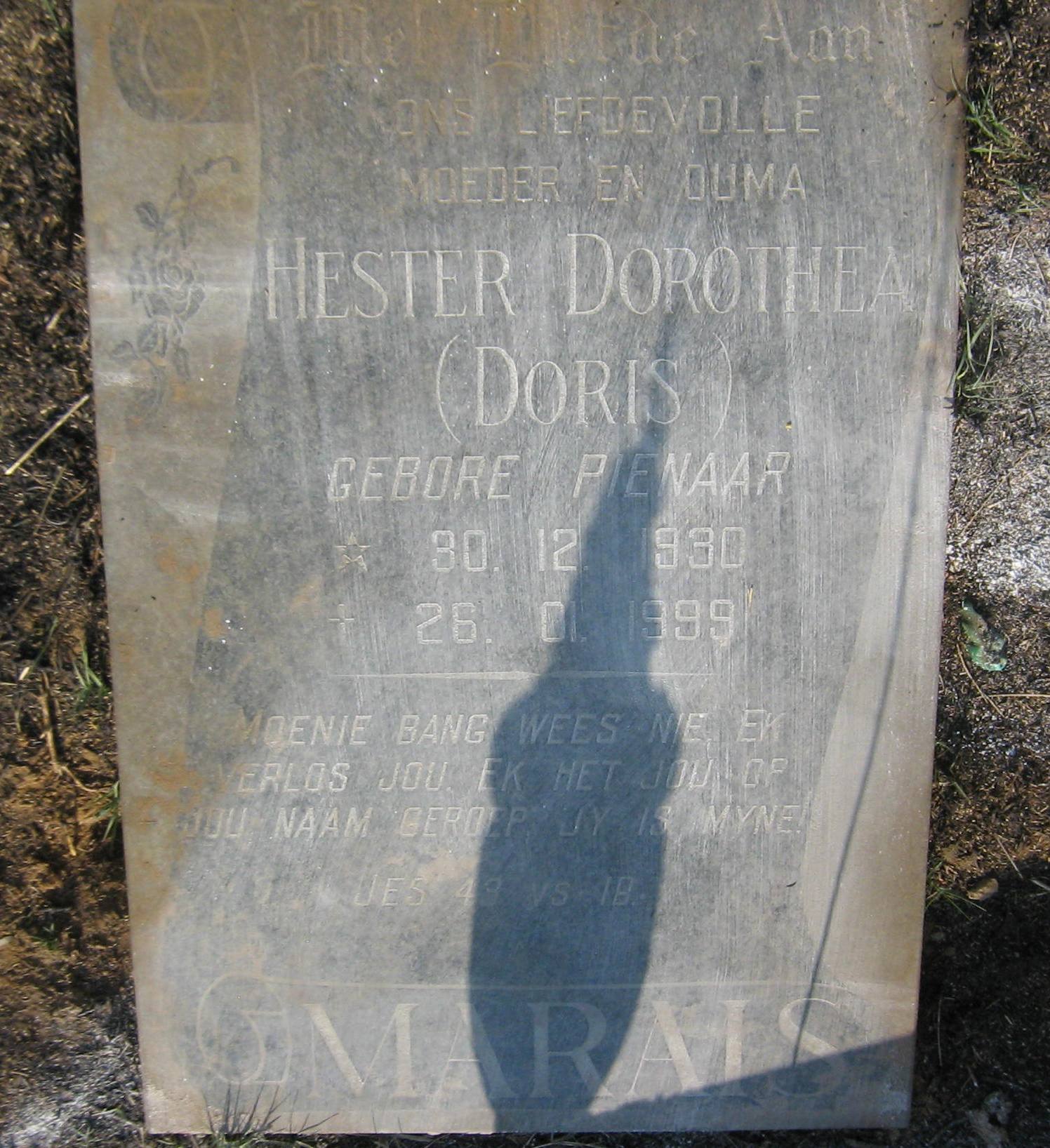 MARAIS Hester Dorothea nee PIENAAR 1930-1999