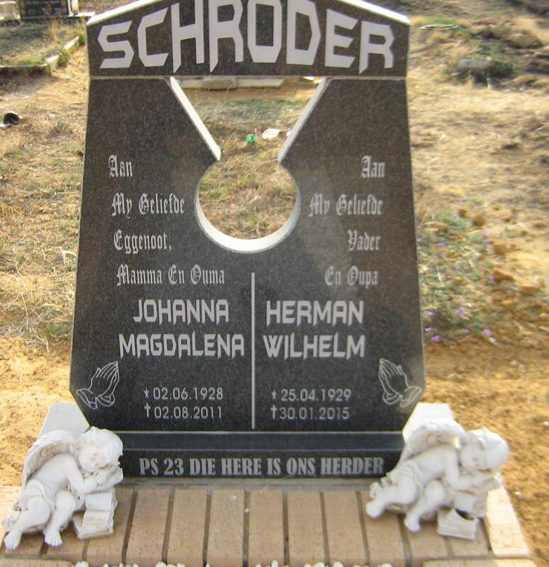 SCHRODER Herman Wilhelm 1929-2015 & Johanna Magdalena 1928-2011