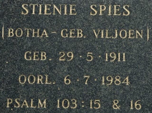 SPIES Stienie formerly BOTHA nee VILJOEN 1911-1984