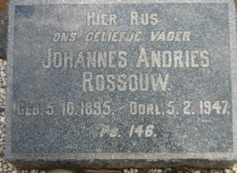 ROSSOUW Johannes Andries 1895-1947