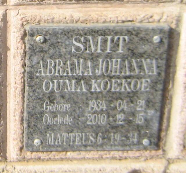SMIT Abrama Johanna 1934-2010