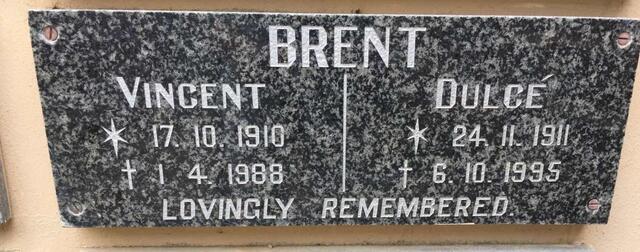 BRENT Vincent 1910-1988 & Dulce ELLIOTT 1911-1995