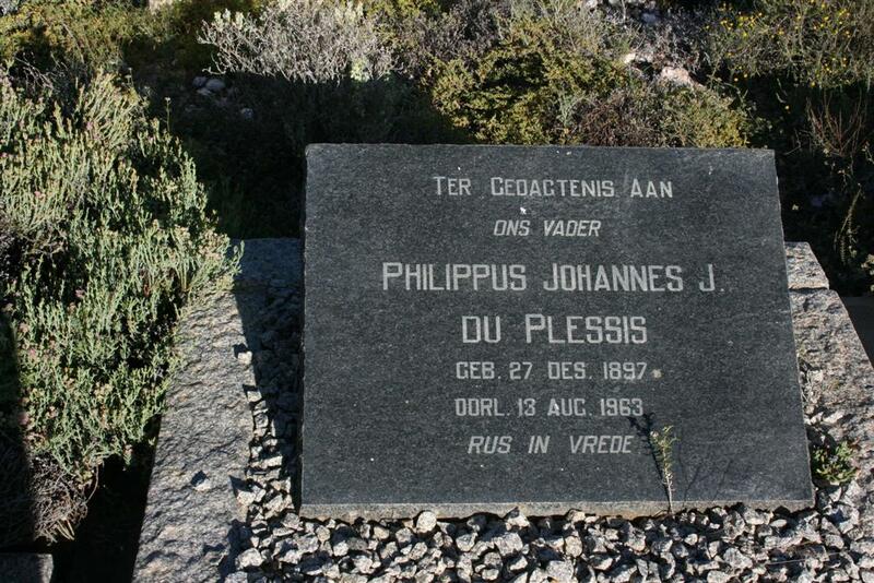 PLESSIS Philippus Johannes J., du 1897-1963