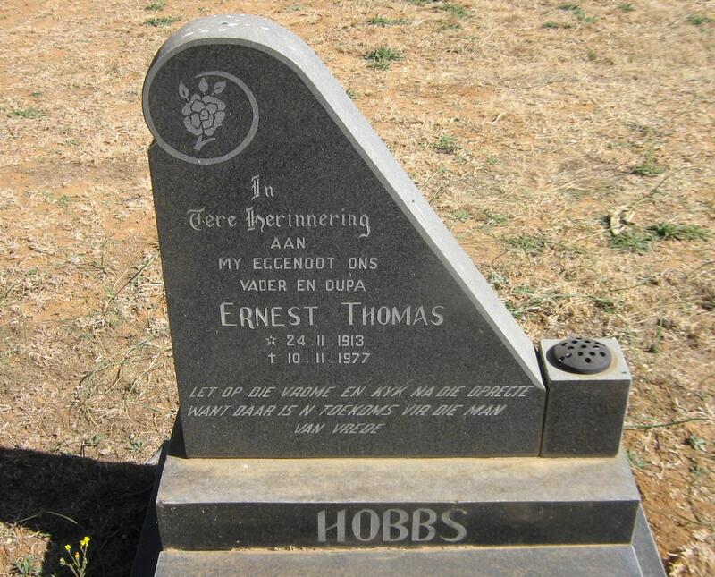 HOBBS Ernest Thomas 1913 - 1977