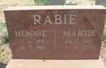 RABIE Hennie 1918-1986 & Martie 1923-2008