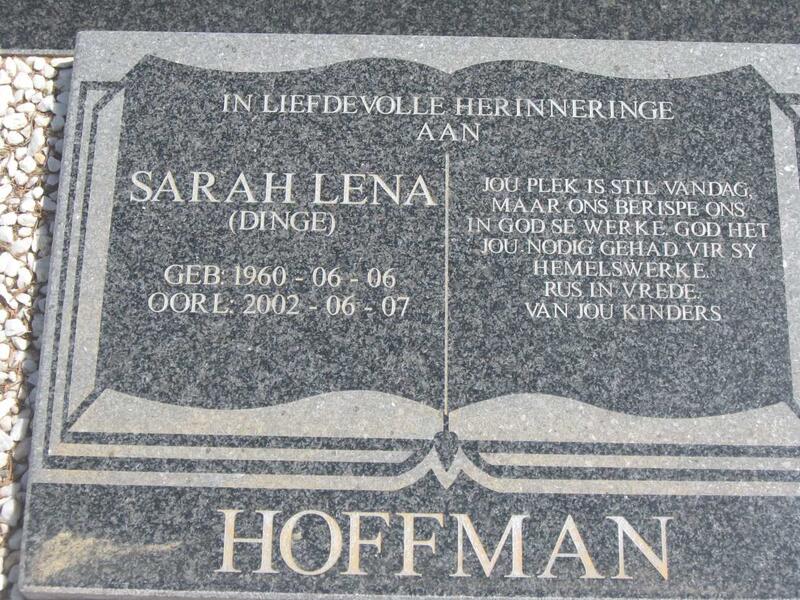HOFFMAN Sarah Lena nee DINGE 1960-2002