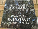STASSEN Pieter Jacobus 1980-2008 :: WASSUNG Reon Owen 2011-2011