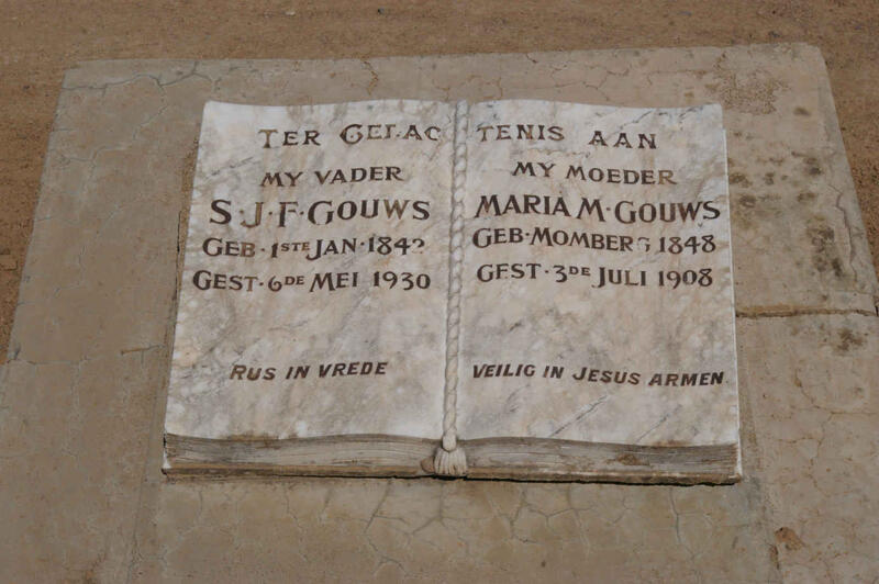 GOUWS S.J.F. 1842-1930 & Maria M. MOMBERG 1848-1908