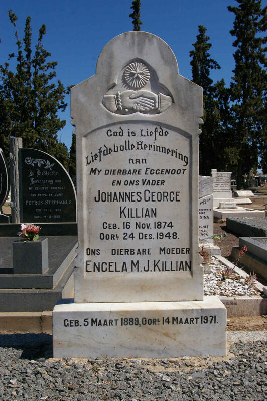 KILIAN Johannes George 1874-1948 & Engela M.J. 1889-1971