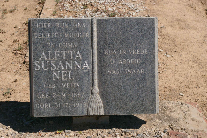 NEL Aletta Susanna nee WEITS 1887-1973