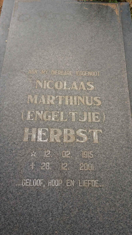 HERBST Nicolaas Marthinus 1915-2001
