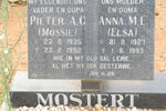 MOSTERT Pieter A.C. 1935-1992 & Anna M.E. 1927-1993