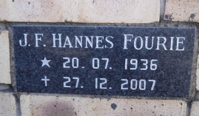 FOURIE Hannes J.F 1936-2007